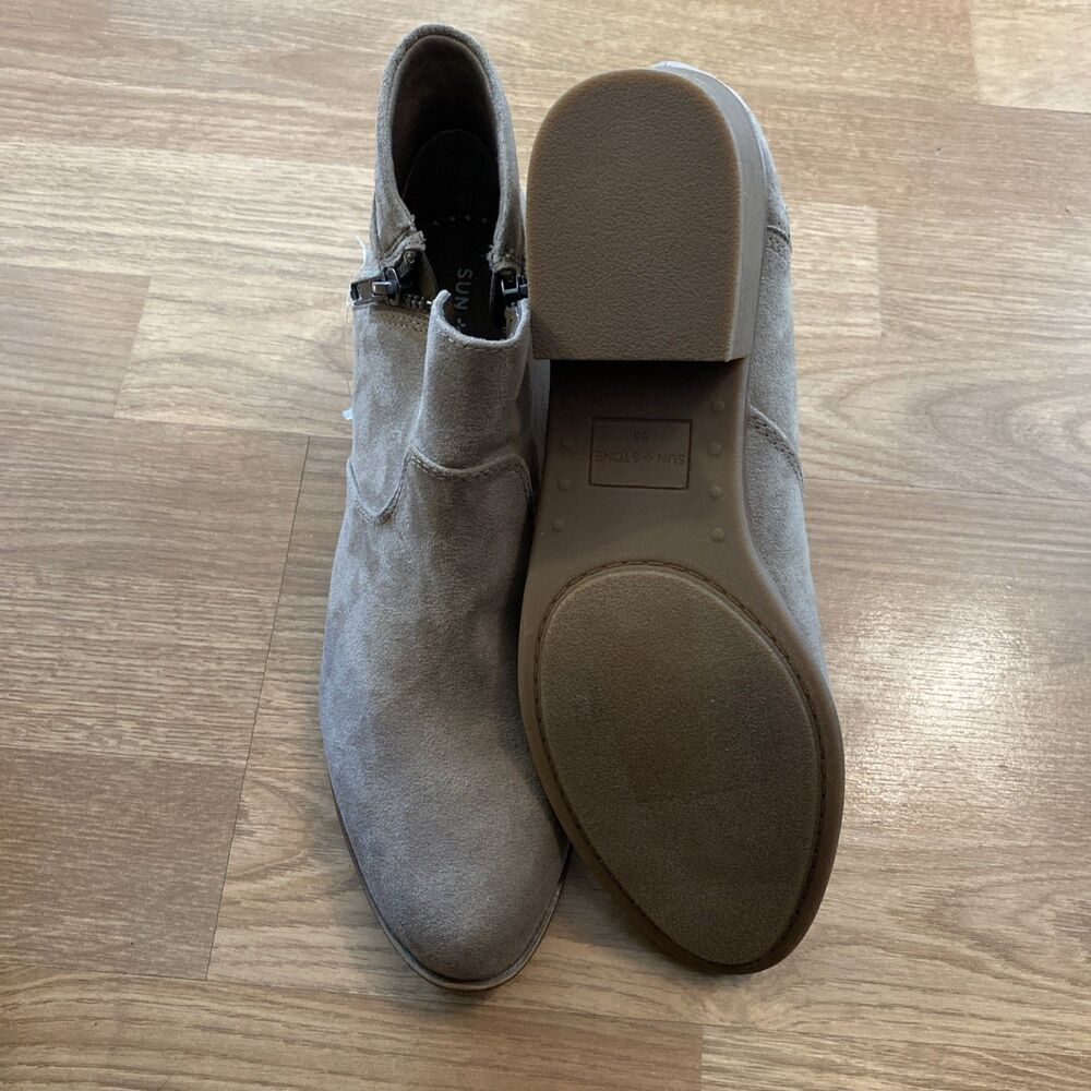 Sun + Stone Women's Adelinee Double Zip Ankle Booties Size 9.5 Mushroom NWOB - Picture 9 of 11